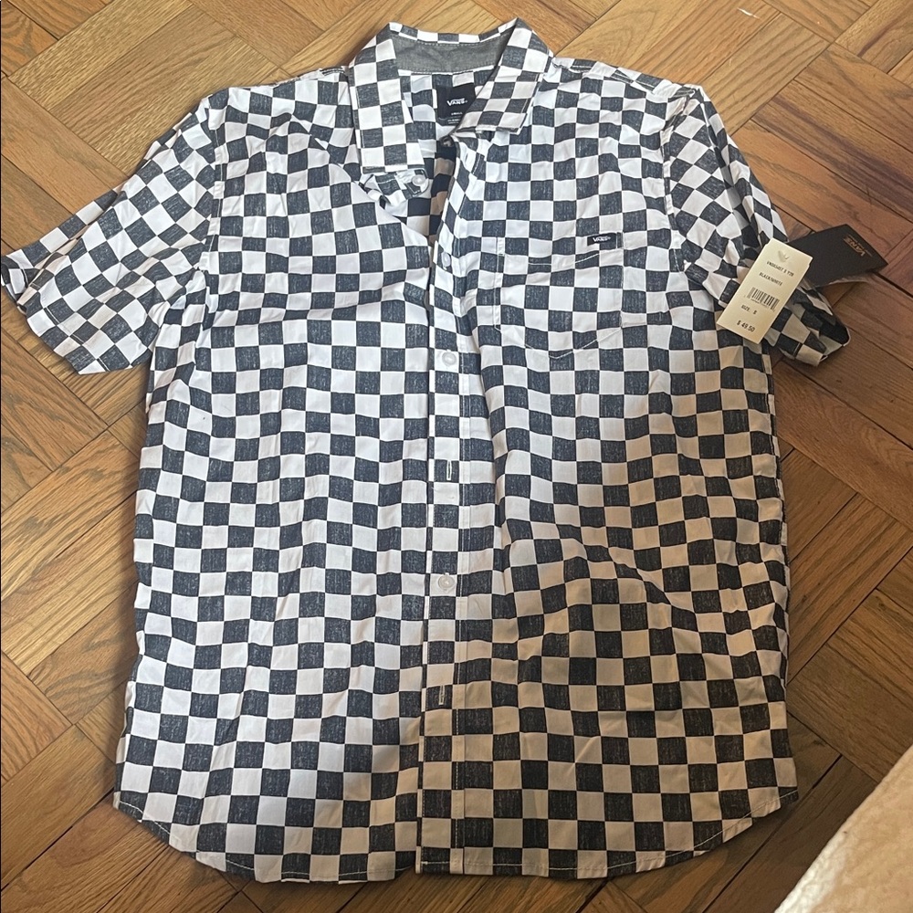 Vans Men's Checkered Casual Shirt size small skate halloween NWT